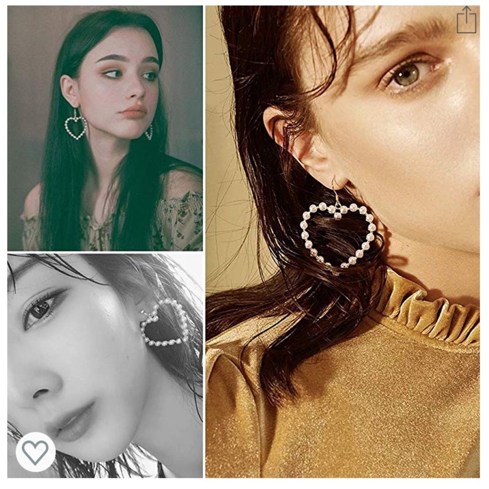 Pearl heart shaped earrings